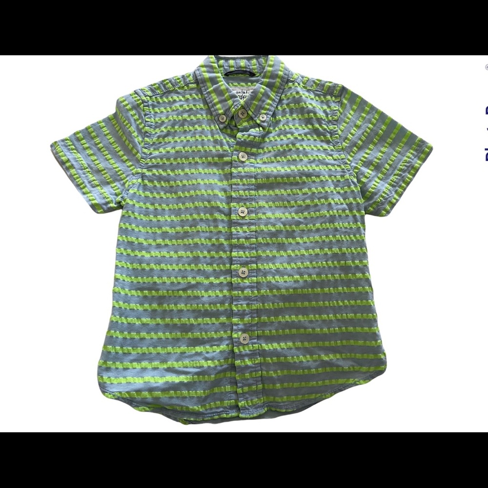 Mini Boden boys size 4-5y seersucker like shirt. Used, good condition.